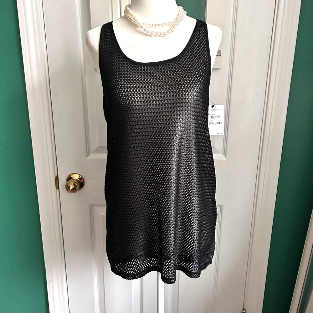 Trouvé Black Mesh Sleeveless Top Hi/Lo Length Small NWT